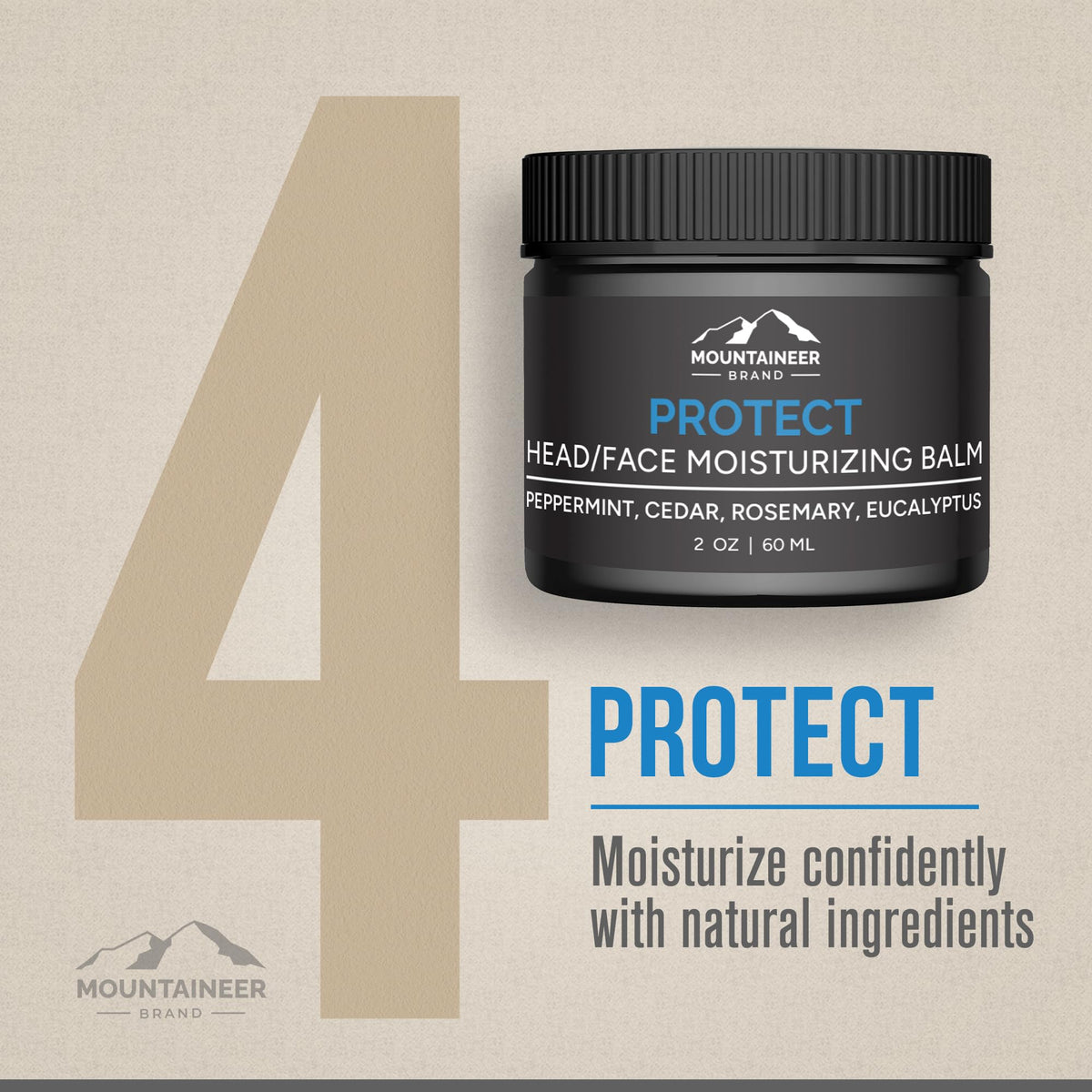 Mountaineer Brand moisturizing balm open tub texture showing non-greasy hydration and absorption