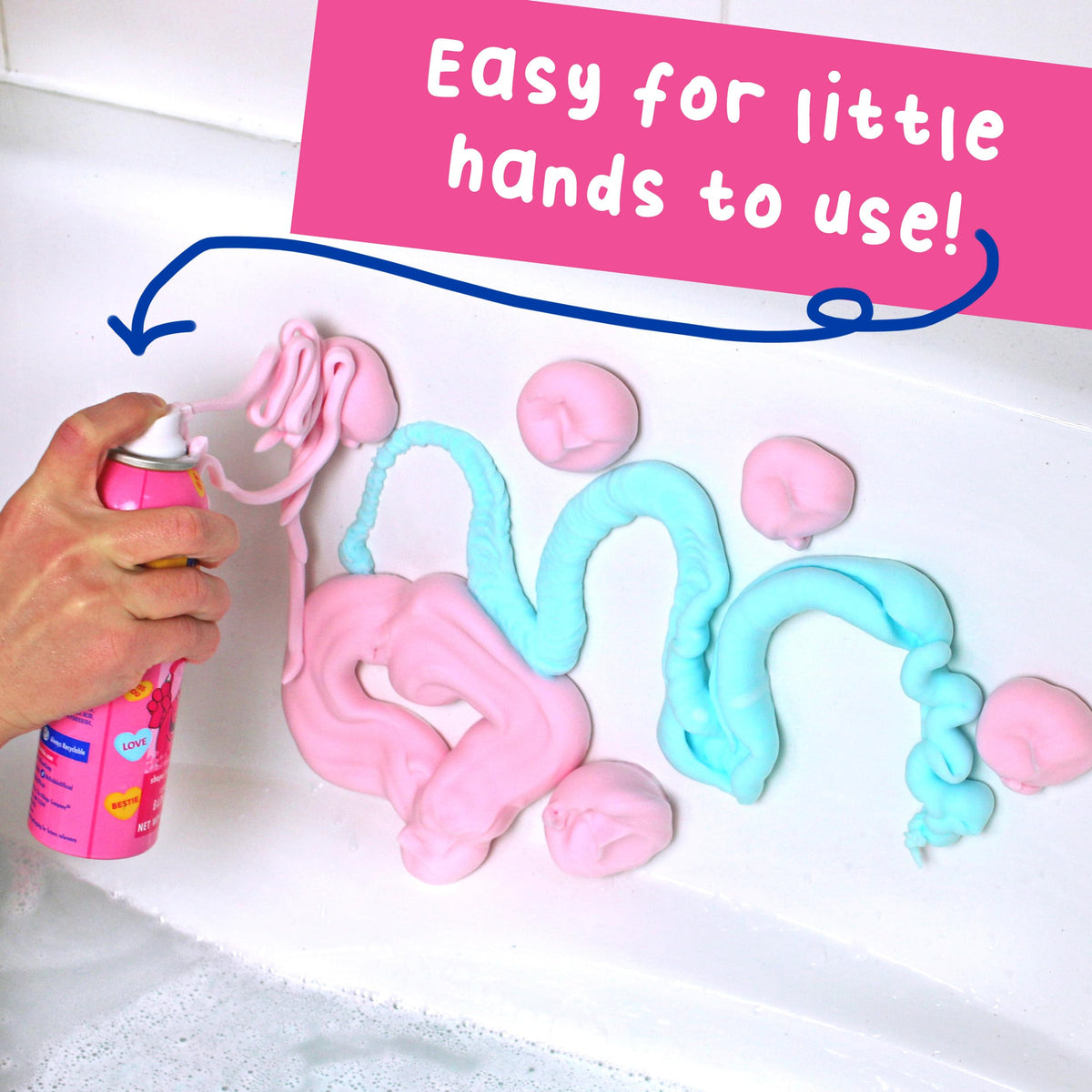 Mr. Bubble airy foam texture up close for gentle cleansing and play