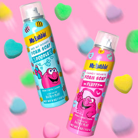 Mr. Bubble foam used in fluffy slime craft as a safe shaving-foam substitute