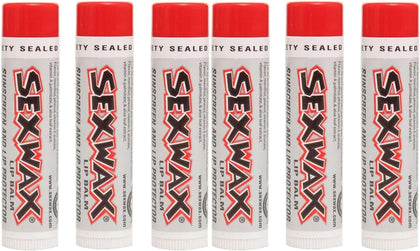 Mr Zogs Sex Wax twist-up lip balm six-pack front view showing SPF protection and portability