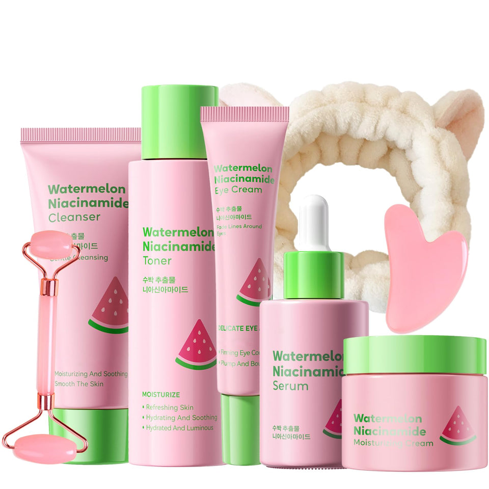 MrCuvaryas front packaging showing the full watermelon skincare set and playful design