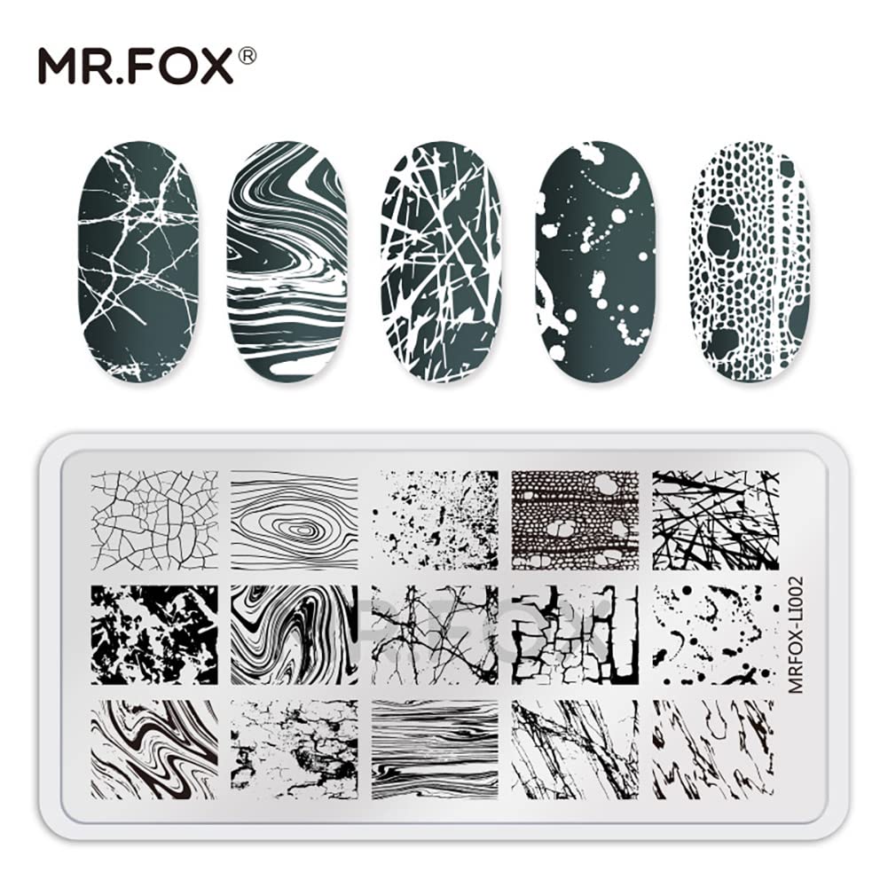 MR.FOX stamping in use with stamper transferring design for easy DIY nails