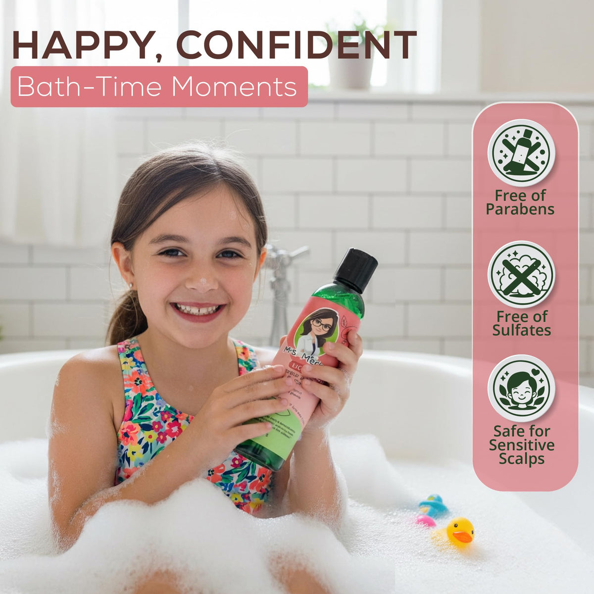 Mrs. Merlo back label close-up listing natural ingredients and benefits