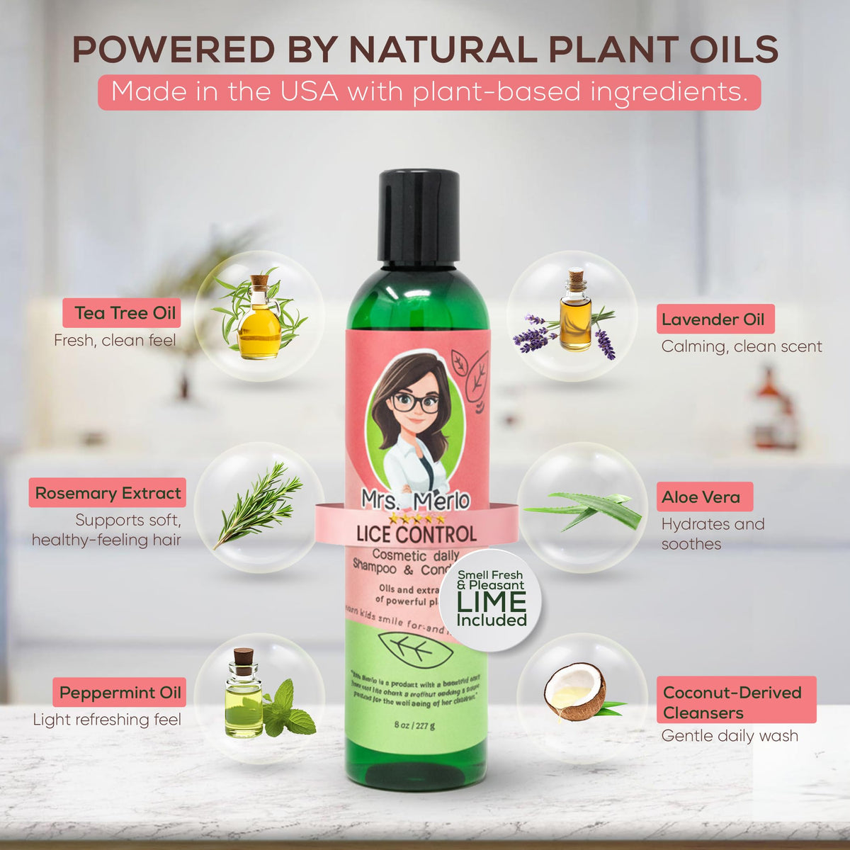 Mrs. Merlo lather texture in hand demonstrating gentle foaming action