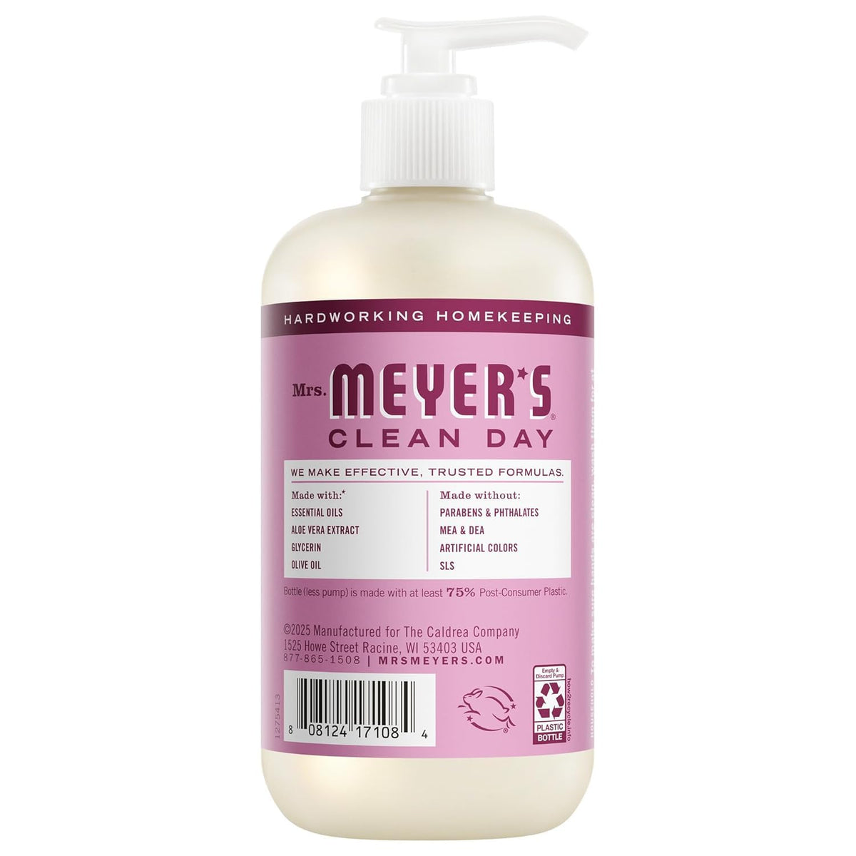 Mrs. MEYER'S Basil bottle close-up highlighting green label and fresh herbal cleansing benefit
