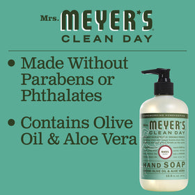 Mrs. MEYER'S bottle on bathroom counter conveying inviting garden scent