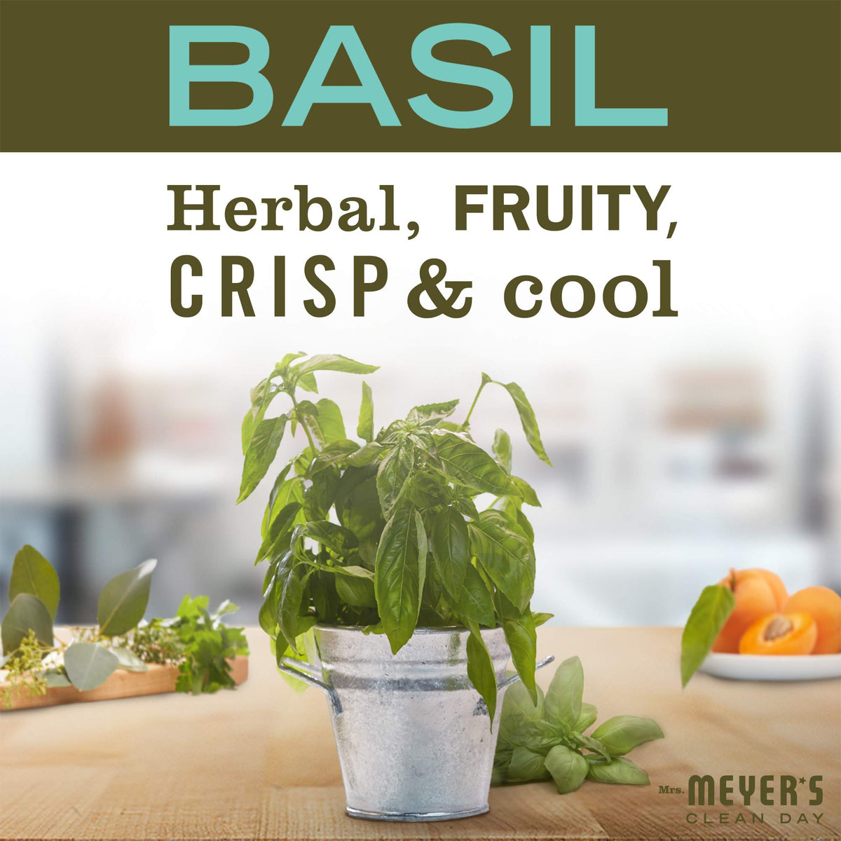 Mrs. MEYER'S basil lotion texture close-up showing creamy non-greasy finish for quick absorption