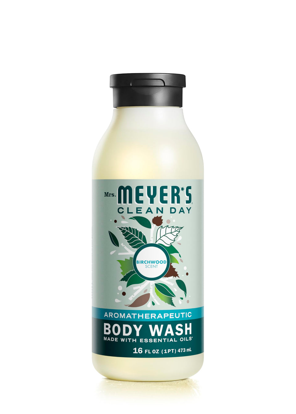 Mrs. Meyer's front bottle view showing label and birch wood scent benefit