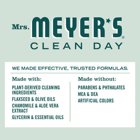 Mrs. Meyer's gel lather texture demonstrating moisturizing foam benefit