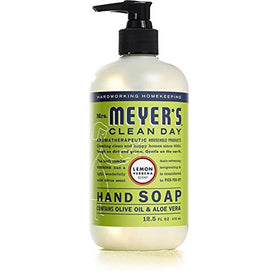 Mrs. MEYER'S foam on hand demonstrating gentle lather and moisturizing benefit