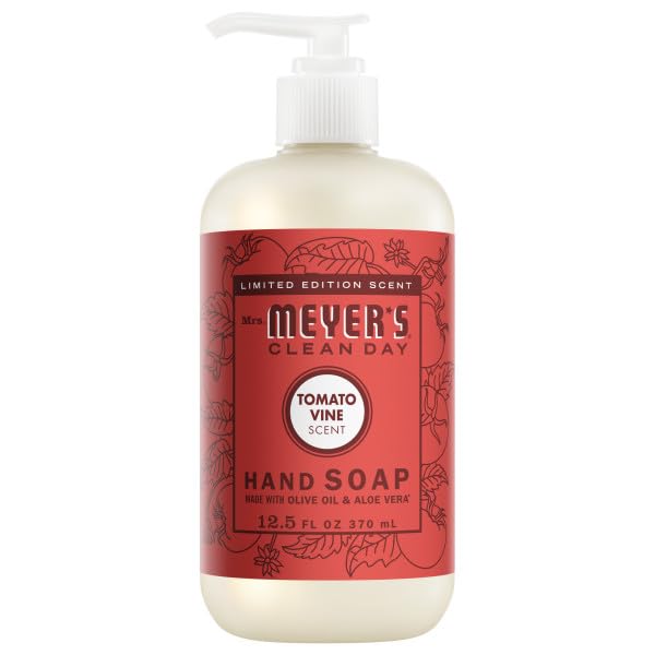 Mrs. MEYER'S foamy soap texture on hand, illustrating gentle lather and moisturization