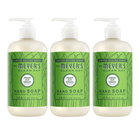Mrs. MEYER'S bottle front packaging showing scent and size, clear labeling benefits