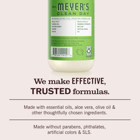 Mrs. MEYER'S foam texture on hand illustrating gentle cleansing and moisturizing effect