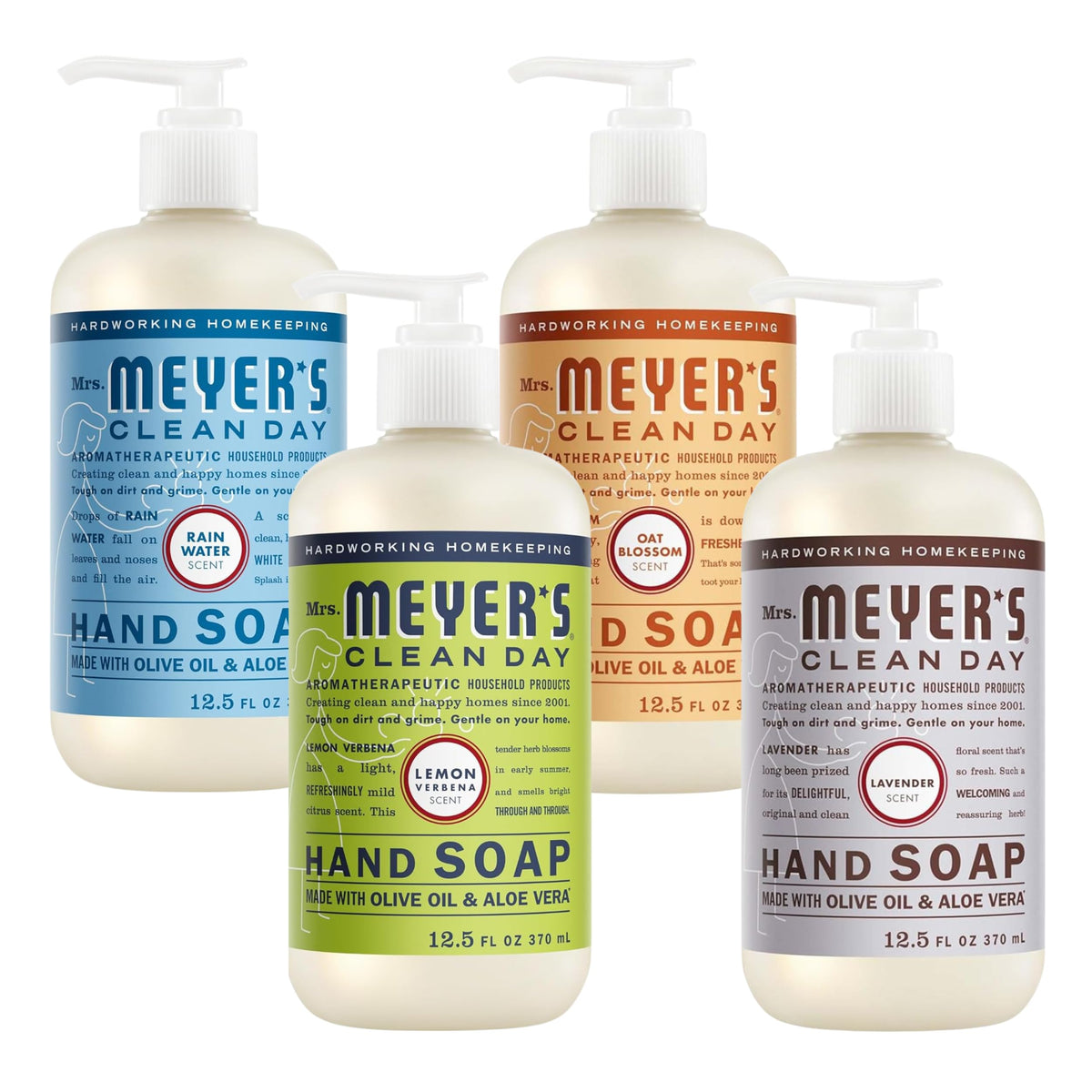 Mrs. MEYER'S front packaging bundle showcasing festive bottles and scents for easy hosting