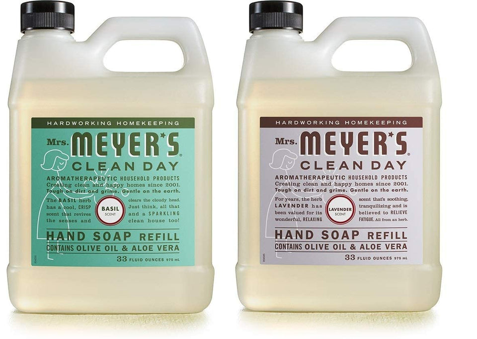 Mrs. MEYER'S front packaging showing variety pack and benefits