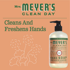 Pump mechanism of Mrs. MEYER'S bottle showing smooth dispensing for controlled use