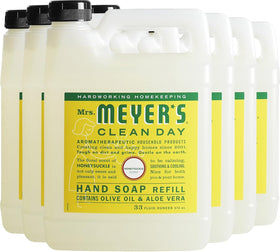 Mrs. MEYER'S front packaging showing honeysuckle refill and eco benefit