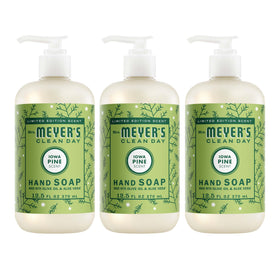 Mrs. MEYER'S front packaging showing Iowa Pine scent and pump benefits