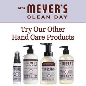 Mrs. MEYER'S label ingredient list close-up showing aloe vera and olive oil benefits
