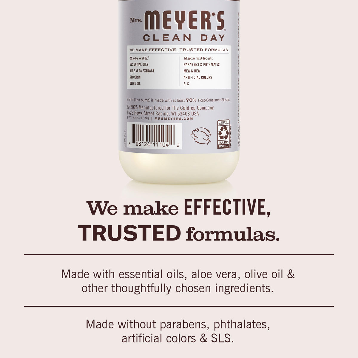 mrs. meyer's bottle placed by sink showing home-ready lavender fragrance benefit