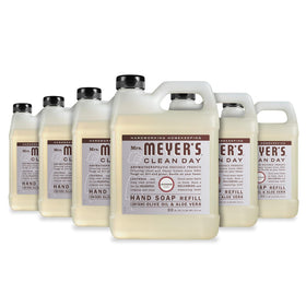 Mrs. MEYER'S front packaging showing lavender refill and clear labeling benefits