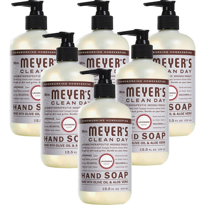 Mrs. Meyer's front packaging showing lavender bottle and readable label for easy identification