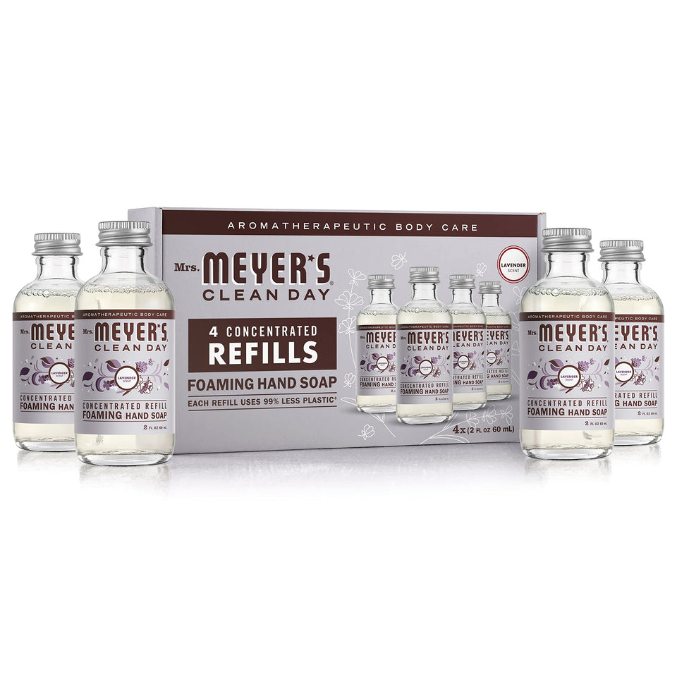 Mrs. Meyer's front packaging showing lavender concentrate and eco benefits