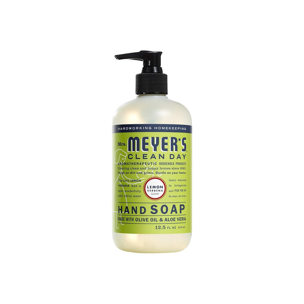 Mrs. MEYER'S Lemon Verbena bottle close view showing bright citrus energy and freshness