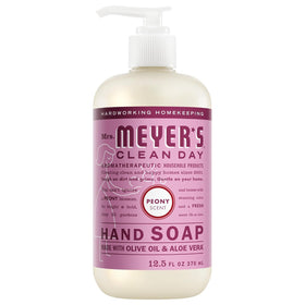 Mrs. MEYER'S Lemon Verbena bottle close-up showcasing pump and bright citrus scent appeal