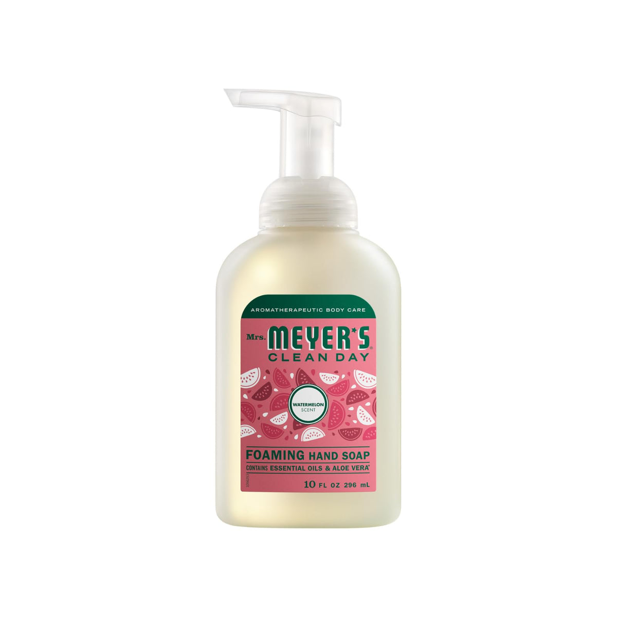 Mrs. Meyer's Lemon Verbena foam on hand demonstrating easy lather