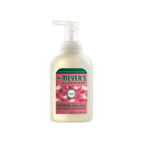 Mrs. Meyer's Lemon Verbena foam on hand demonstrating easy lather