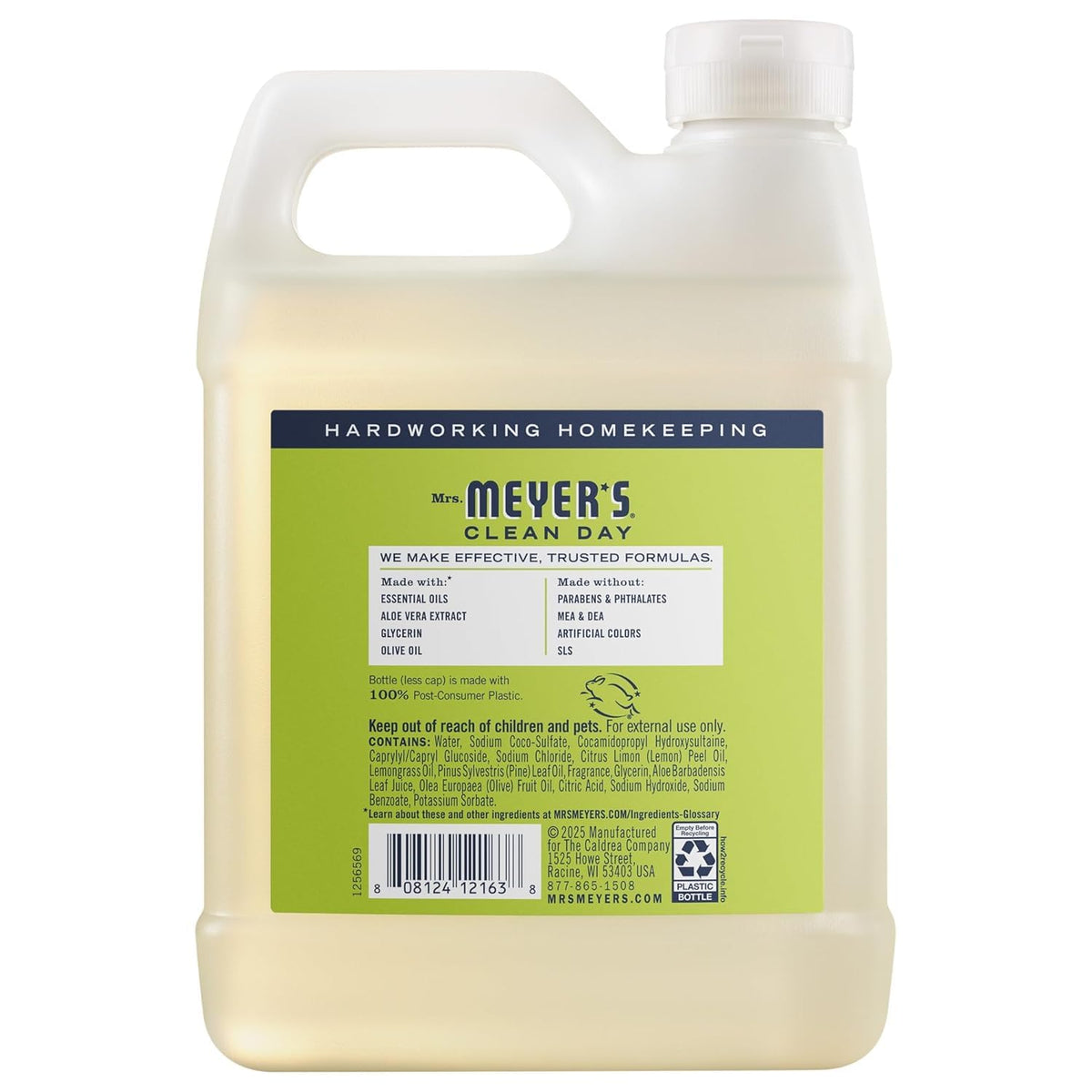 Mrs. MEYER'S refill pouches staged by a kitchen sink for everyday household use