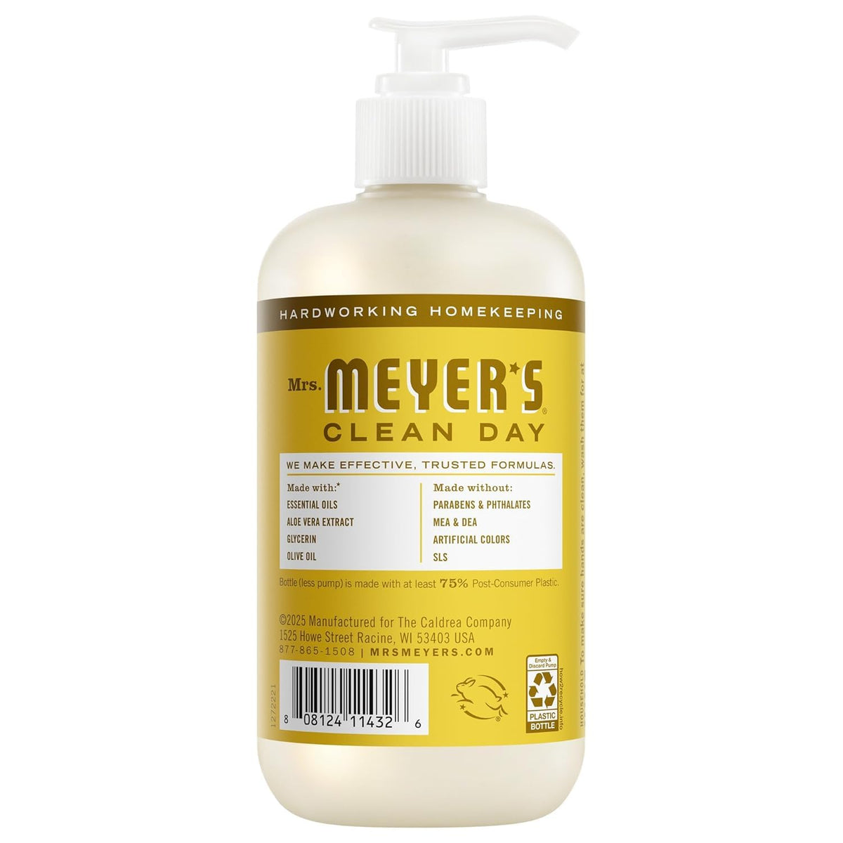 Mrs. MEYER'S Mint hand soap pump with clean detail for easy dispensing and freshness