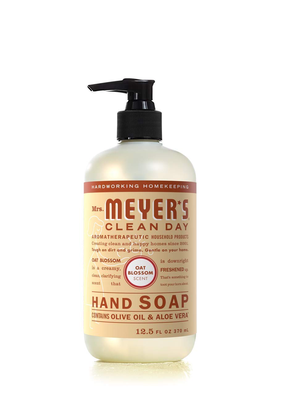 Mrs. Meyer's Oat Blossom foam texture on hand showing gentle lather and skin-softening benefit