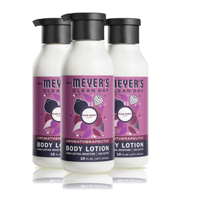 Mrs. Meyer's bottle front packaging showing plum berry scent and benefits