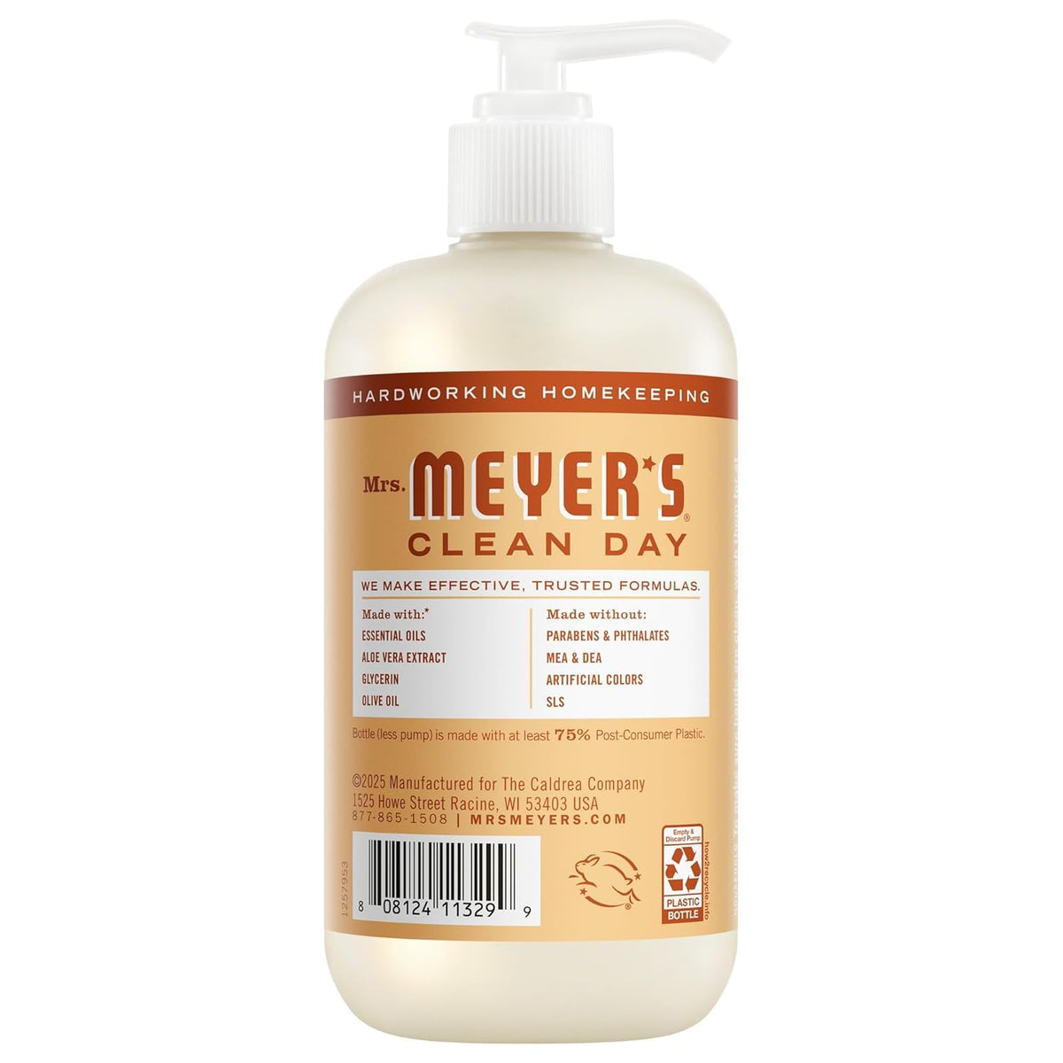 Mrs. MEYER'S pump dispenser detail for easy controlled soap dispensing benefit
