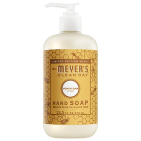 Mrs. MEYER'S soap dispensing onto hand showing gentle, moisturizing texture