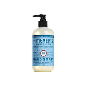 Mrs. MEYER'S Rain Water bottle detail highlighting crisp scent and clean aesthetic
