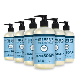 Mrs. Meyer's Rain Water front packaging showing label and volume benefit