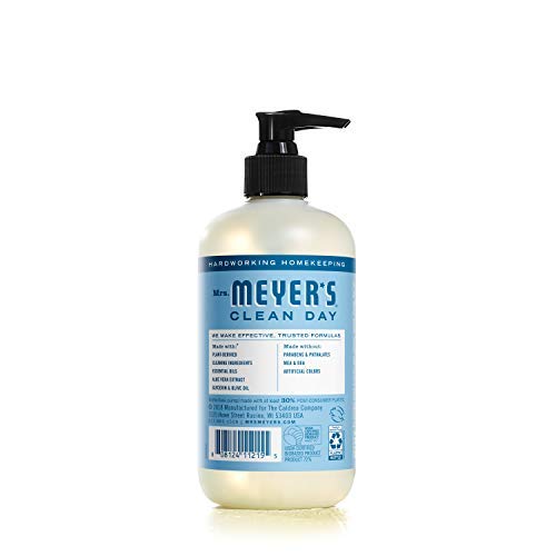 Mrs. MEYER'S ingredient label displaying essential oils and plant-based components for clarity