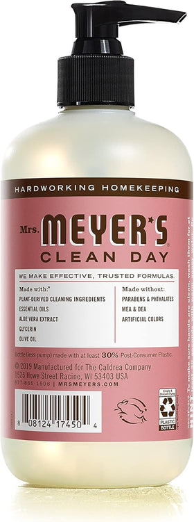 Mrs. MEYER'S soap foam texture on hand, gentle cleansing without dryness benefit