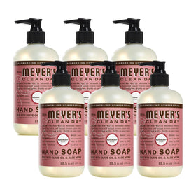 Mrs. MEYER'S front pack showing bottle and label, clear benefits for home use