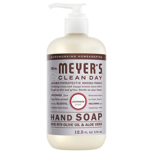 Mrs. MEYER'S bottle held in hand showing 12.5 oz size for everyday use