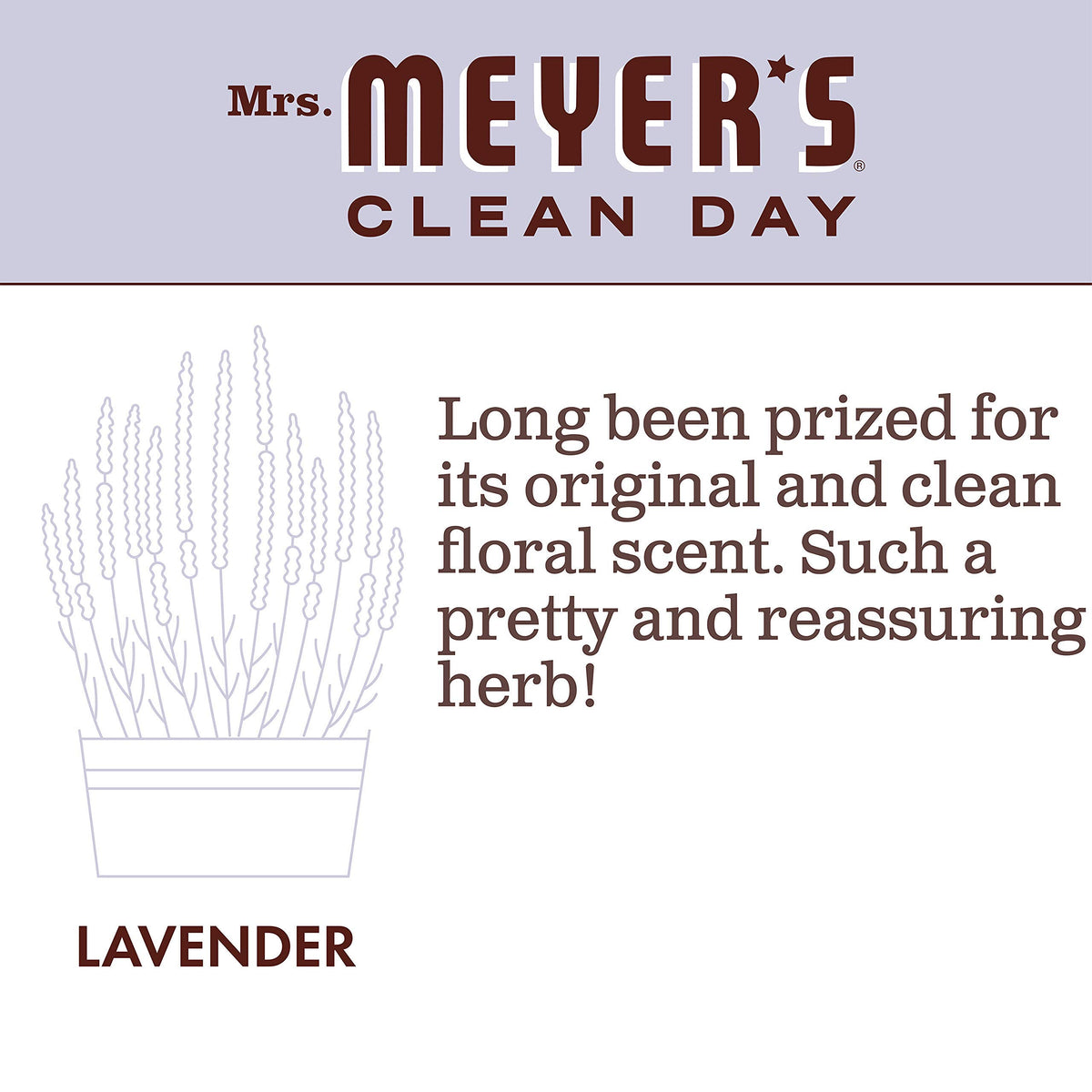 Hand holding Mrs. MEYER'S 33 fl oz bottle showing scale and long-lasting refill convenience