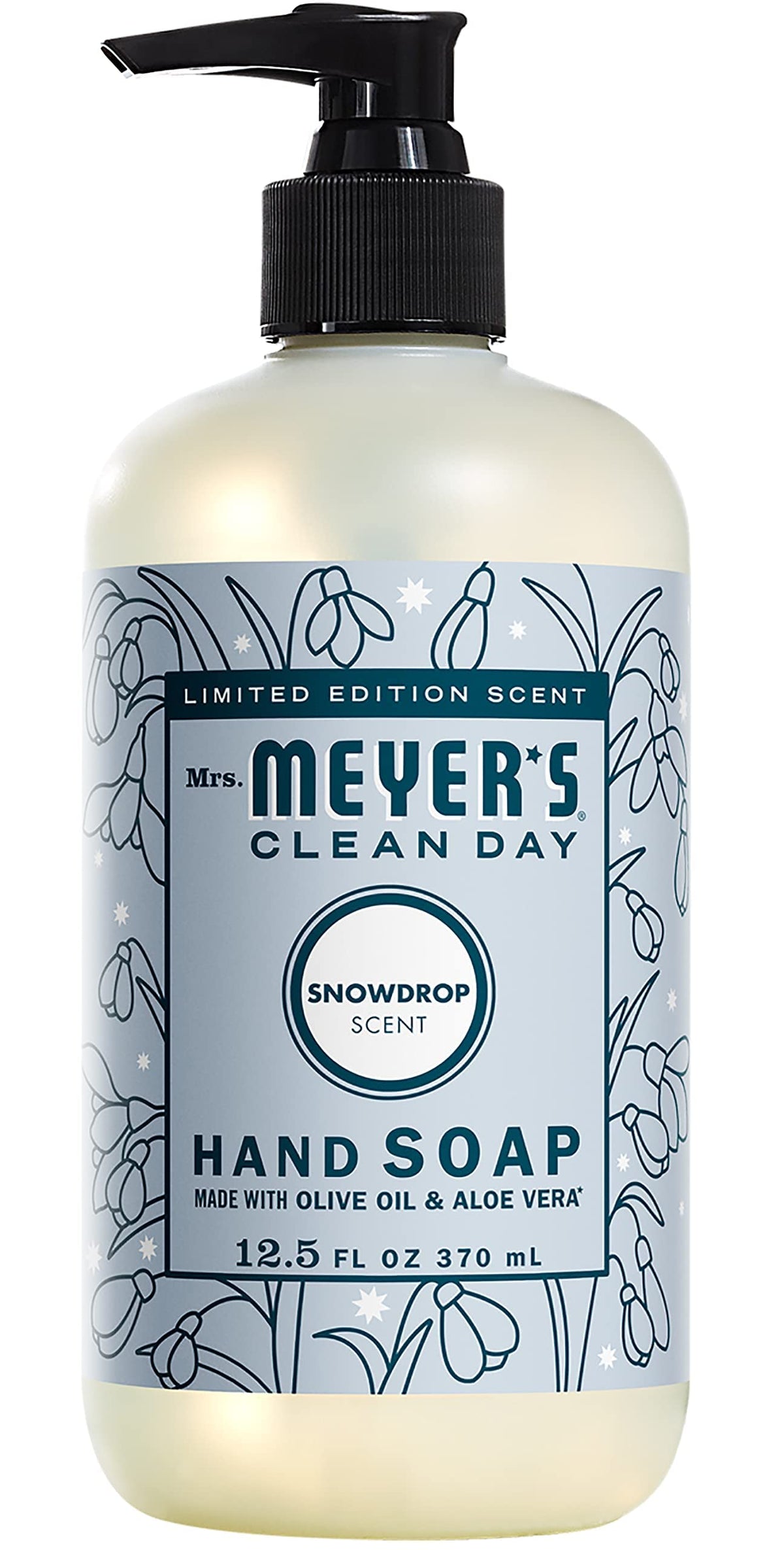 Mrs. MEYER'S bottle texture close-up highlighting durable label and grip