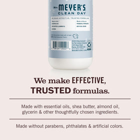 Mrs. MEYER'S hand application scene demonstrating smooth coverage and immediate softening
