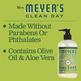Mrs. MEYER'S lather on hands demonstrating gentle moisturizing benefit
