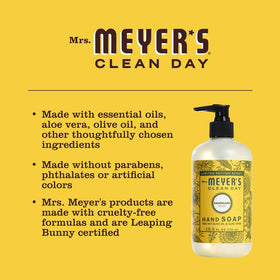 Mrs. MEYER'S foaming soap texture close-up demonstrating gentle lather and easy rinsing