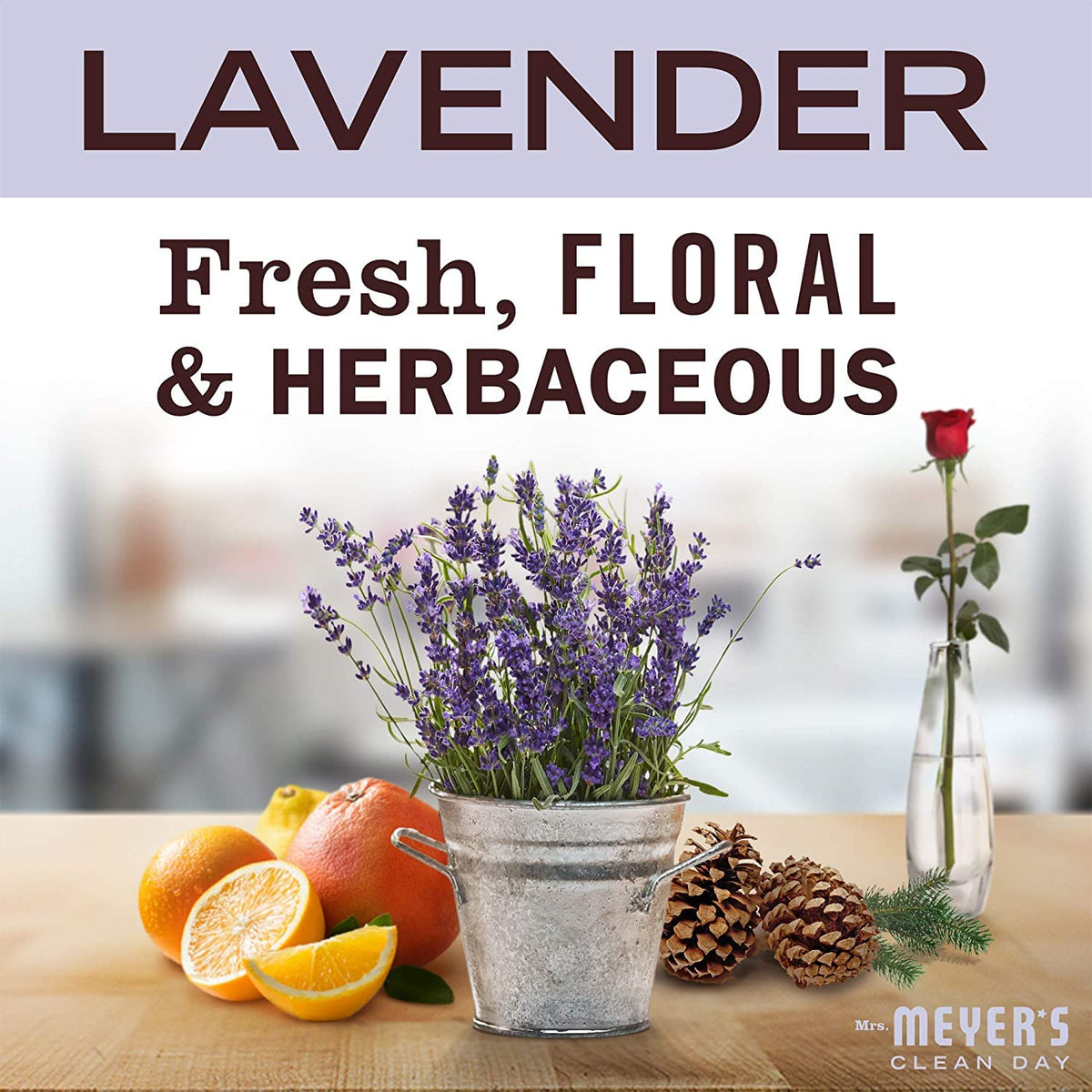 Mrs. MEYER'S soap foam on hands showing gentle cleansing and moisturizing benefit