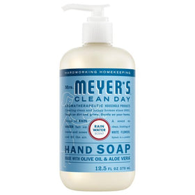Mrs. MEYER'S soap foam from pump showing gentle lather and moisturizing benefit
